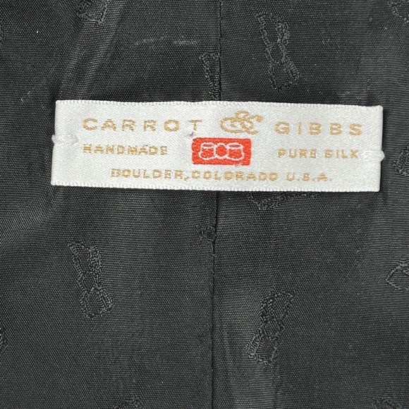 Carrot & Gibbs Silk Vest Mens Black Paisley Casual Dress Waistcoat USA Colorado - Picture 4 of 5